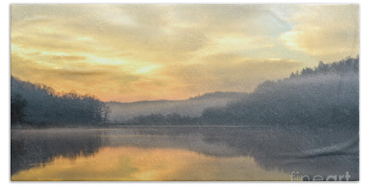 Big Ditch Lake Hand Towel featuring the photograph Pastel Dawn #1 by Thomas R Fletcher
