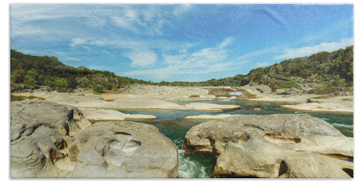 Pedernales Falls Hand Towel featuring the photograph Pedernales Falls Texas #1 by Raul Rodriguez
