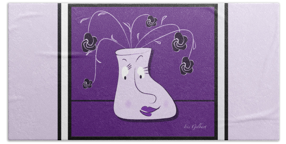 Illustration Bath Towel featuring the digital art Personality Vase #2 by Iris Gelbart