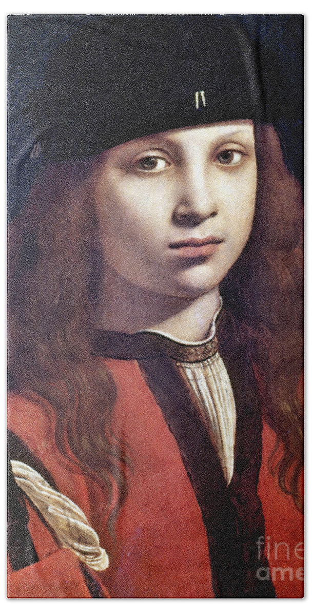 1498 Bath Towel featuring the painting Portrait Of A Youth #1 by Granger