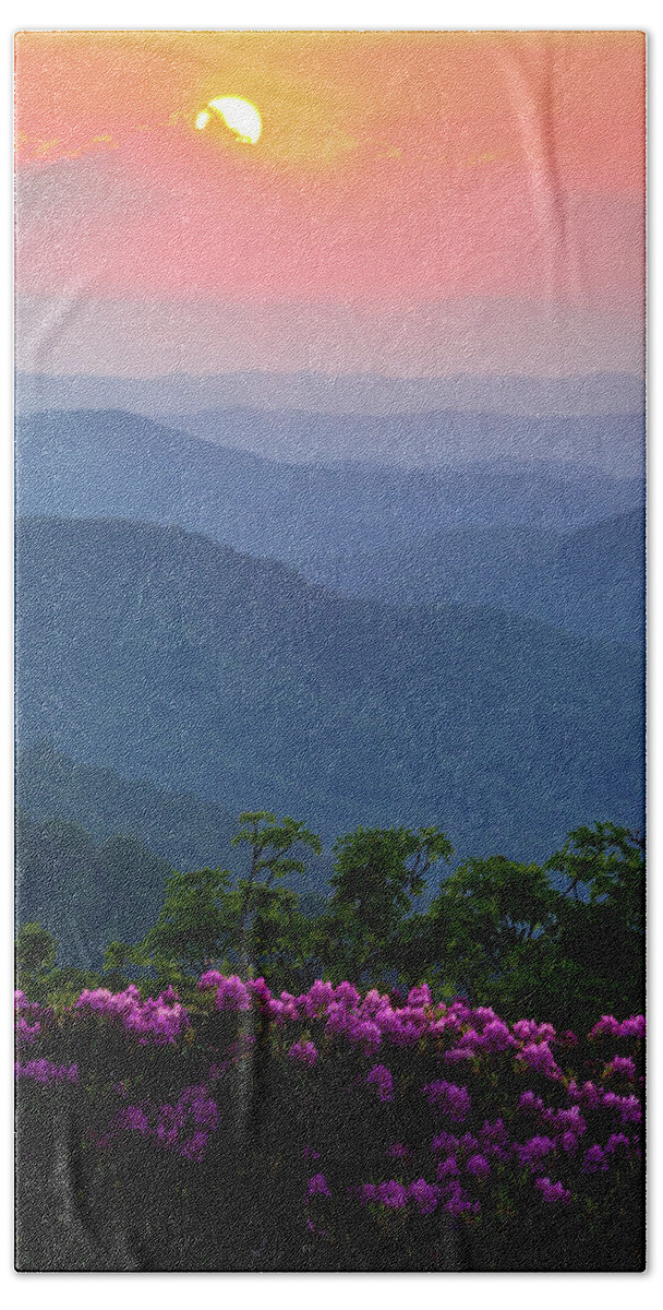 Appalachian Mountains Hand Towel featuring the photograph Roan Mountain Sunset #2 by Serge Skiba