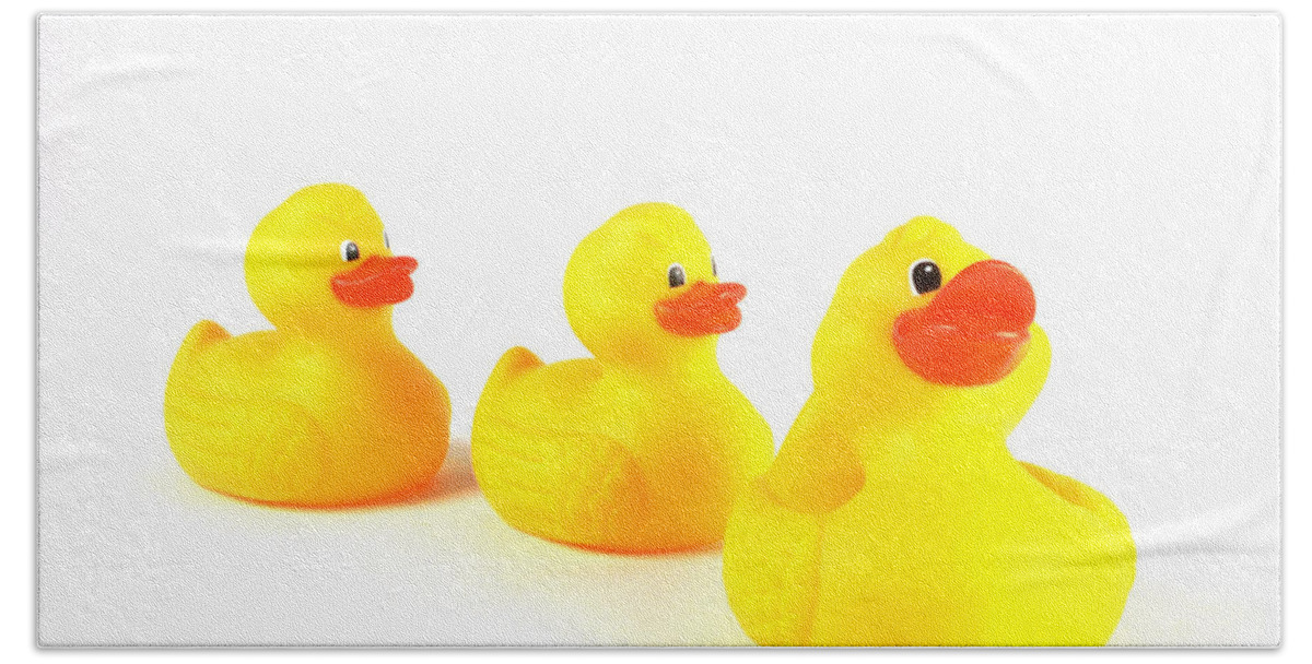 Rubber Duck Hand Towel featuring the photograph Rubber Ducks #1 by Photo Researchers, Inc.