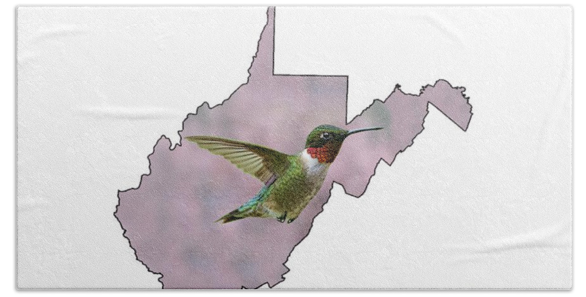 Green And Red; The Ruby-throated Hummingbird; Hummingbird; Bird; Hummingbird Hand Towel featuring the photograph Ruby-throated Hummingbird beautiful coloring #2 by Dan Friend