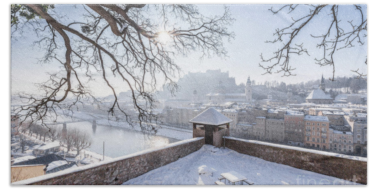 Alps Hand Towel featuring the photograph Salzburg Winter Dreams #1 by JR Photography