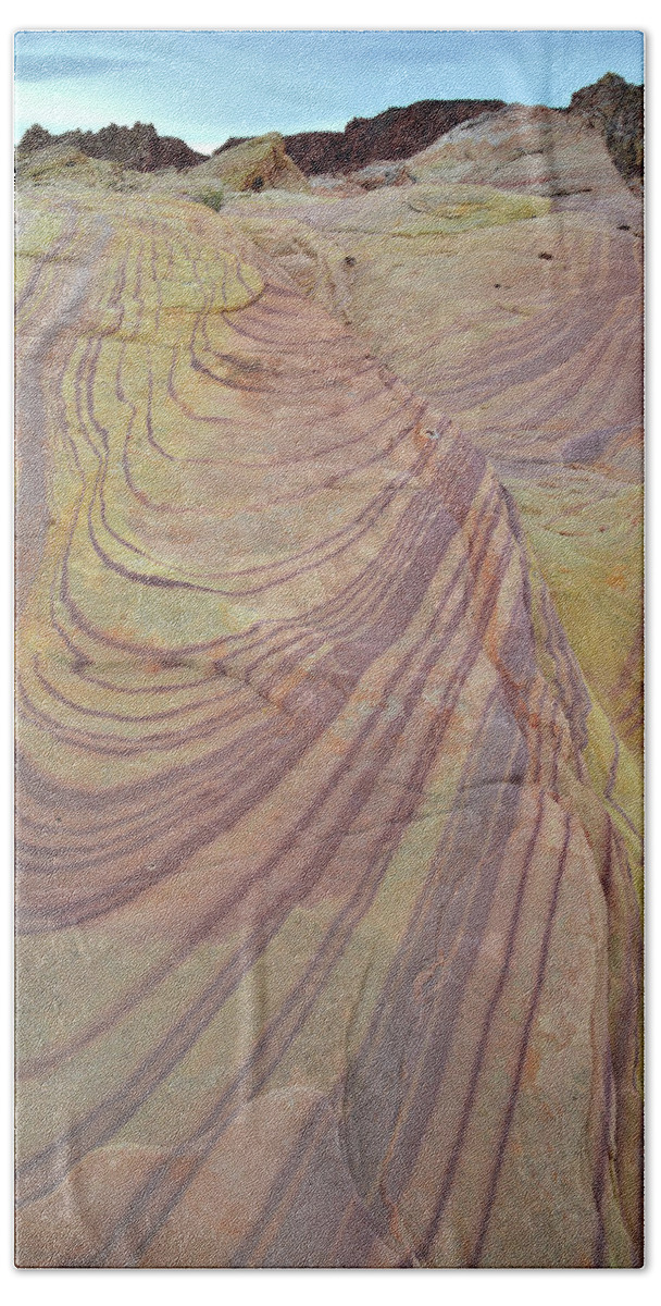Valley Of Fire State Park Bath Towel featuring the photograph Sandstone Swirls in Valley of Fire #2 by Ray Mathis