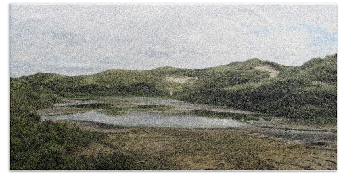 Noordhollandse Duinreservaat Hand Towel featuring the photograph Small lake in the Noordhollandse duinreservaat #1 by Chani Demuijlder