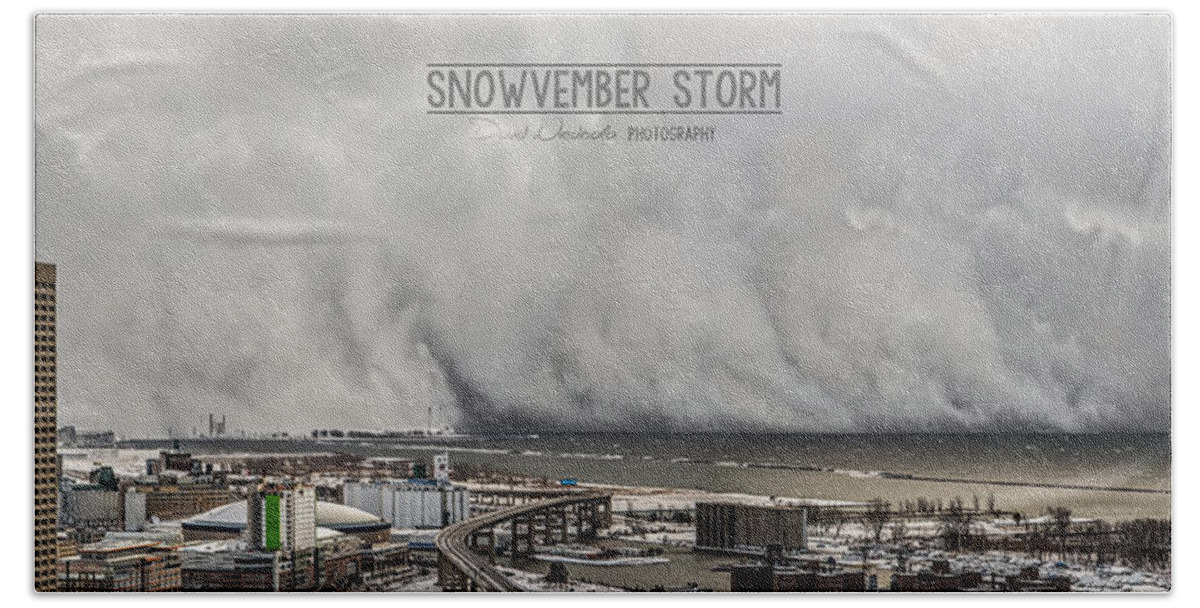 Snowvember Hand Towel featuring the photograph Snowvember Storm #1 by Dave Niedbala