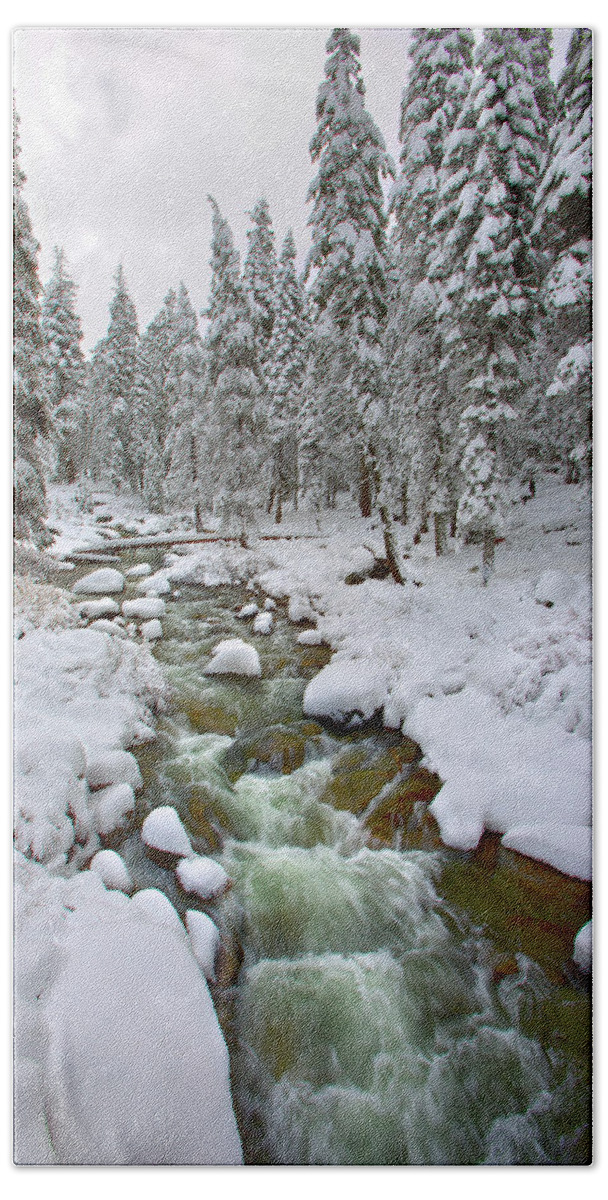 Kaweah River Hand Towel featuring the photograph Snowy River #1 by Brian Knott Photography