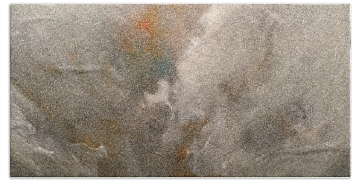 Abstract Bath Towel featuring the painting Solo Io by Soraya Silvestri