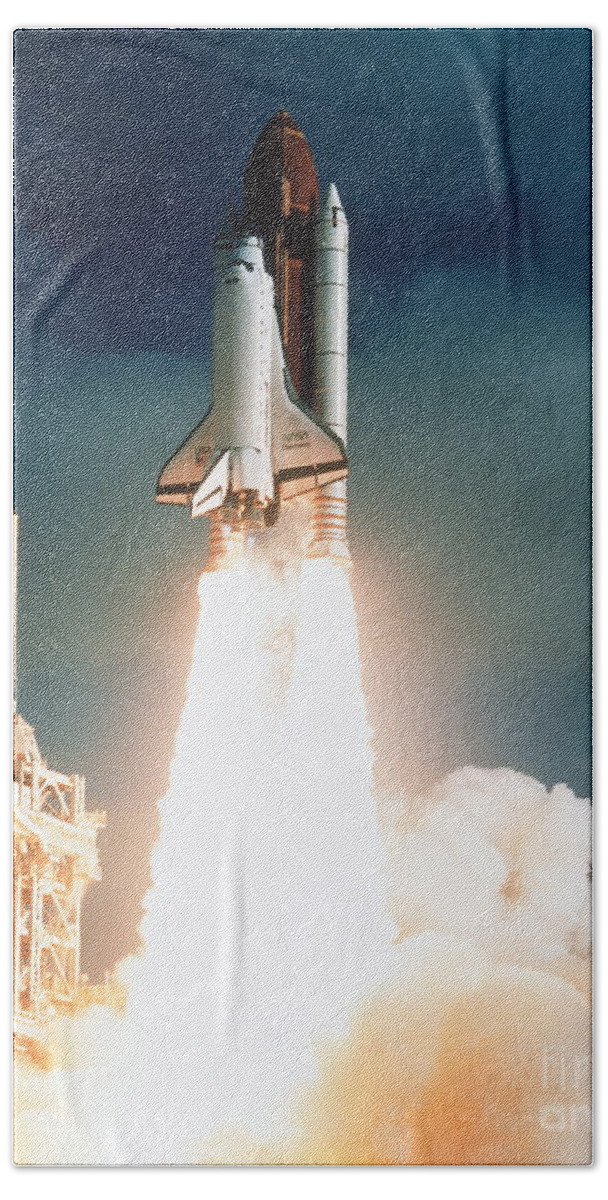 Space Telescopes Bath Towel featuring the photograph Space Shuttle Launch by NASA Science Source