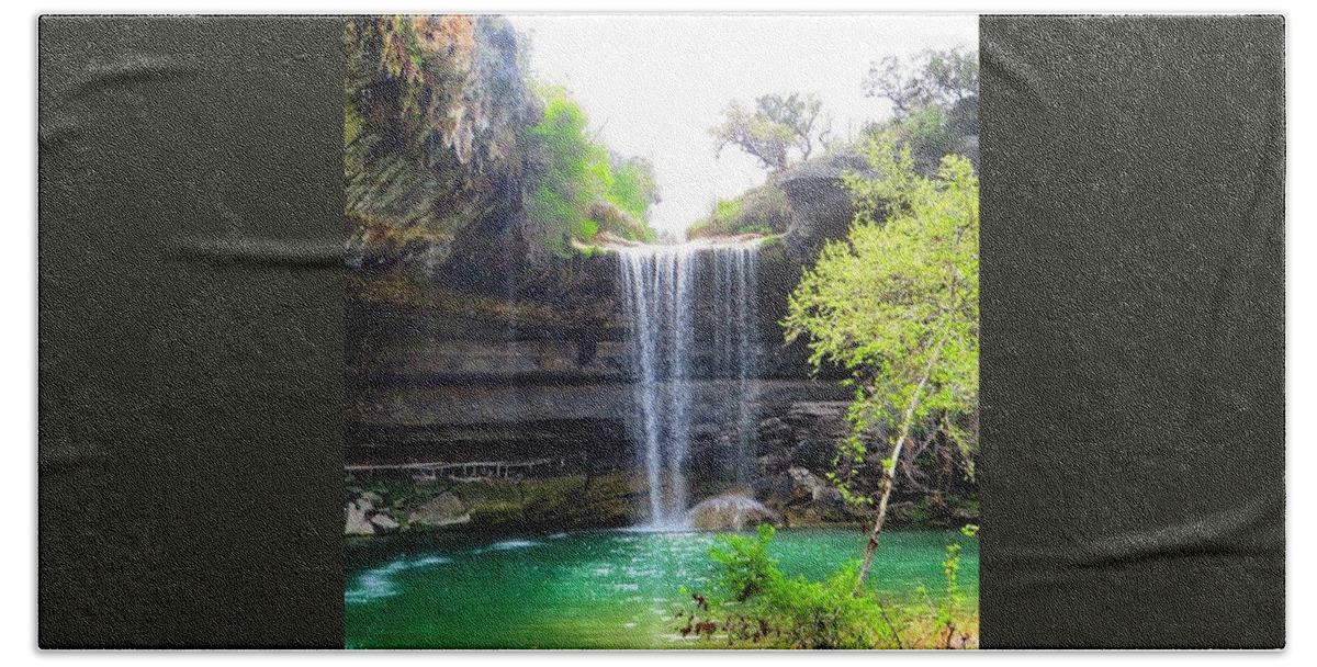 Keepaustinweird Bath Towel featuring the photograph Spent The Day At Hamilton Pool. Yes #1 by Austin Tuxedo Cat