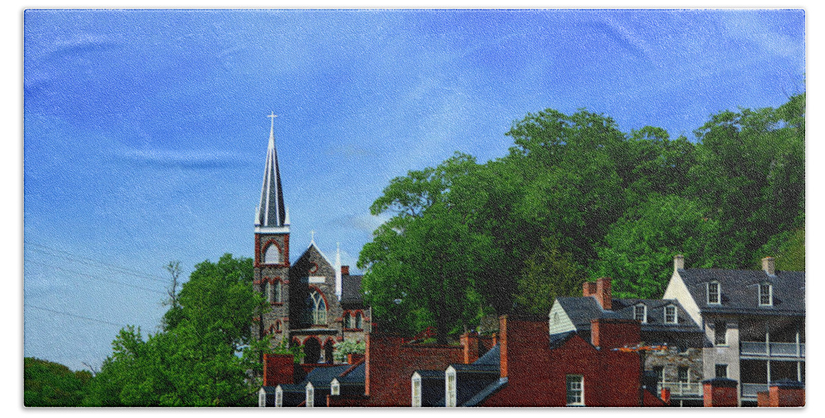 St. Peter's Roman Catholic Church In Harpers Ferry Hand Towel featuring the photograph St. Peter's Roman Catholic Church in Harpers Ferry #1 by Raymond Salani III