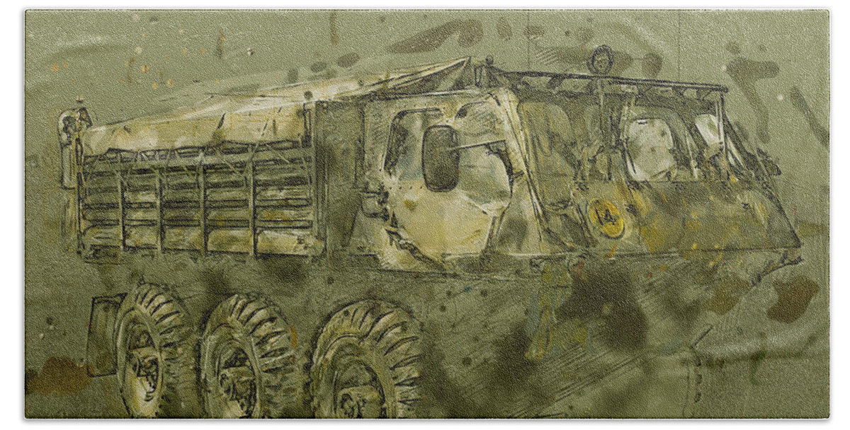 Army Bath Towel featuring the digital art Stalwart Transport Vehicle by Roy Pedersen