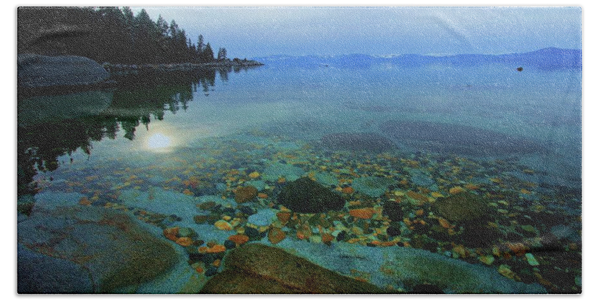  Landscape Bath Towel featuring the photograph Tahoe Twilight by Sean Sarsfield