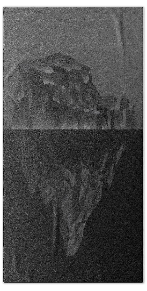 'black On Black' By Serge Averbukh Collection Hand Towel featuring the photograph The Black Iceberg #2 by Serge Averbukh