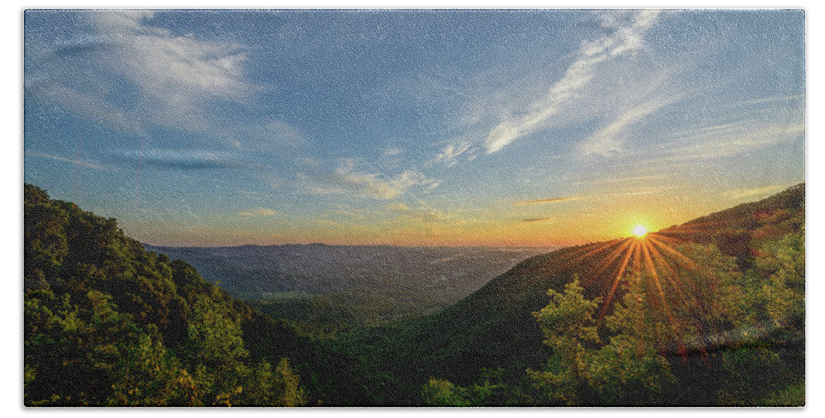 Appalachian Trail Hand Towel featuring the photograph The Edge Of Light #1 by Michael Scott