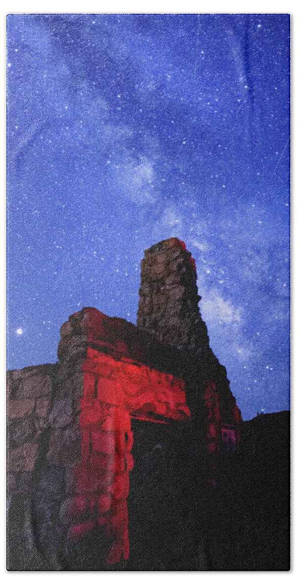2018 Hand Towel featuring the photograph The Milky Way Over the Crest House #1 by Tim Kathka