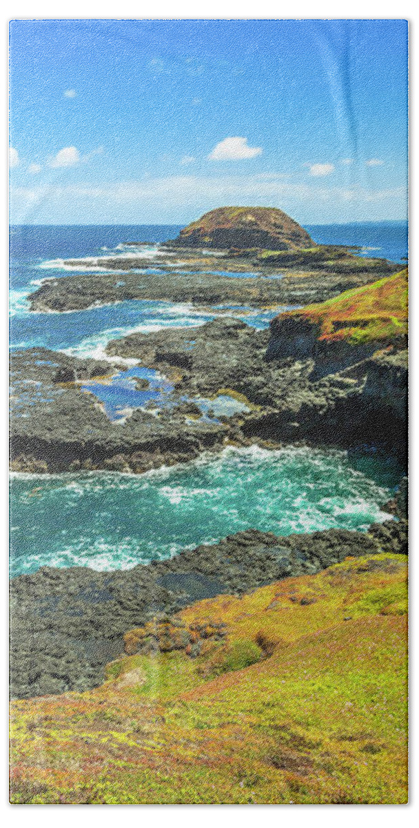 Australian Hand Towel featuring the photograph The Nobbies Phillip Island #1 by Benny Marty