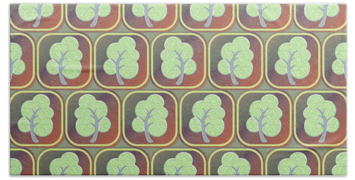 Trees Bath Sheet featuring the digital art Trees tiled pattern #2 by Gaspar Avila