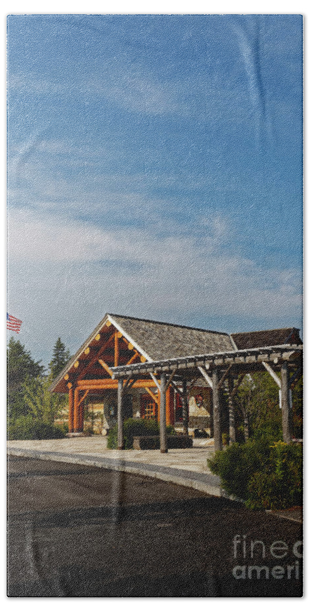 National Park Bath Towel featuring the photograph Visitors Center, Schoodic Woods campground, Maine, USA #2 by Kevin Shields
