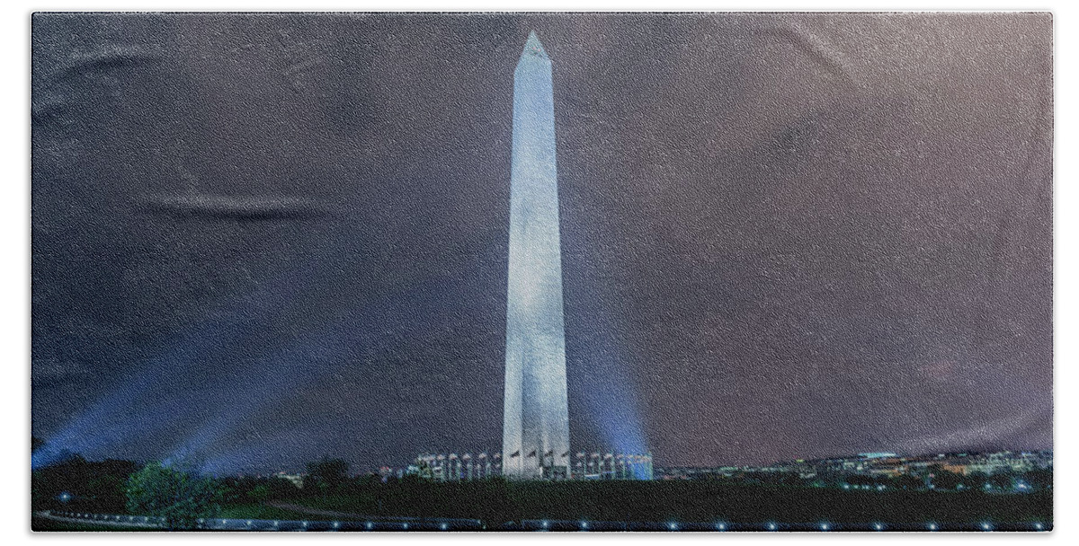 2017 Hand Towel featuring the photograph Washington Monument #2 by Theodore Jones