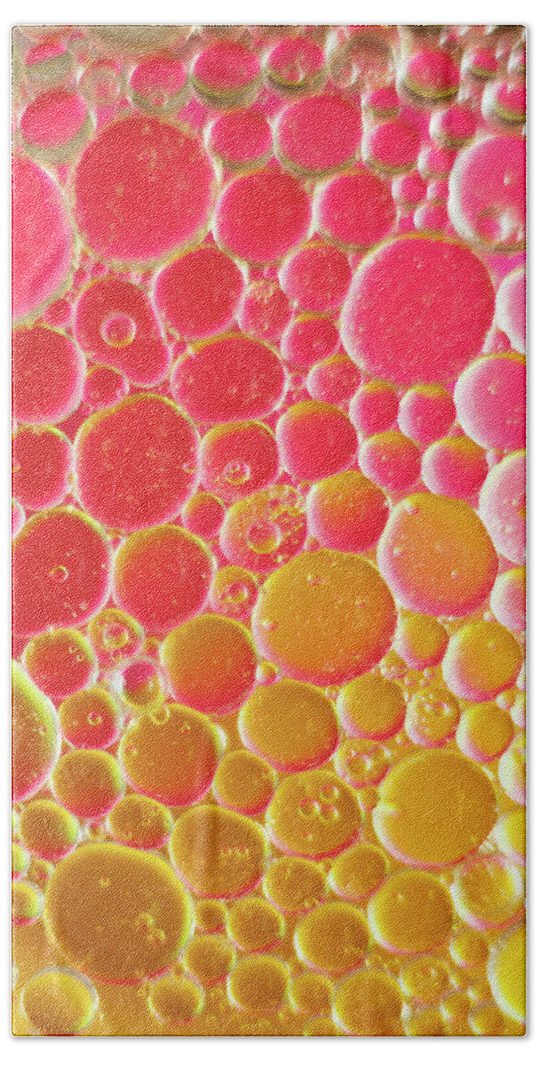 Water Bath Towel featuring the photograph Water and oil Bubbles by Andy Myatt