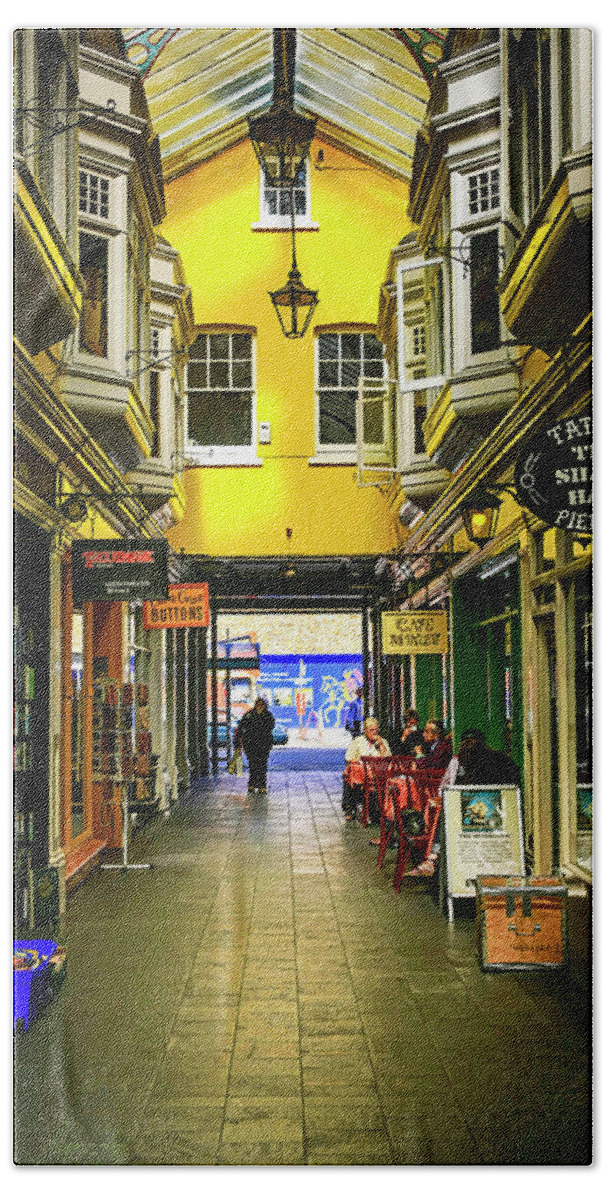 Arcade Bath Towel featuring the photograph Windham shopping Arcade Cardiff #1 by Chris Smith
