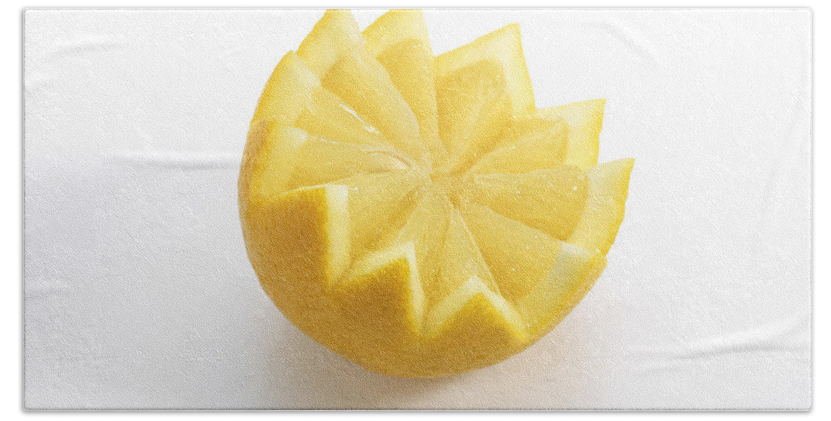 Botany Bath Towel featuring the photograph Yellow Lemon Citrus X Limon #1 by Gerard Lacz