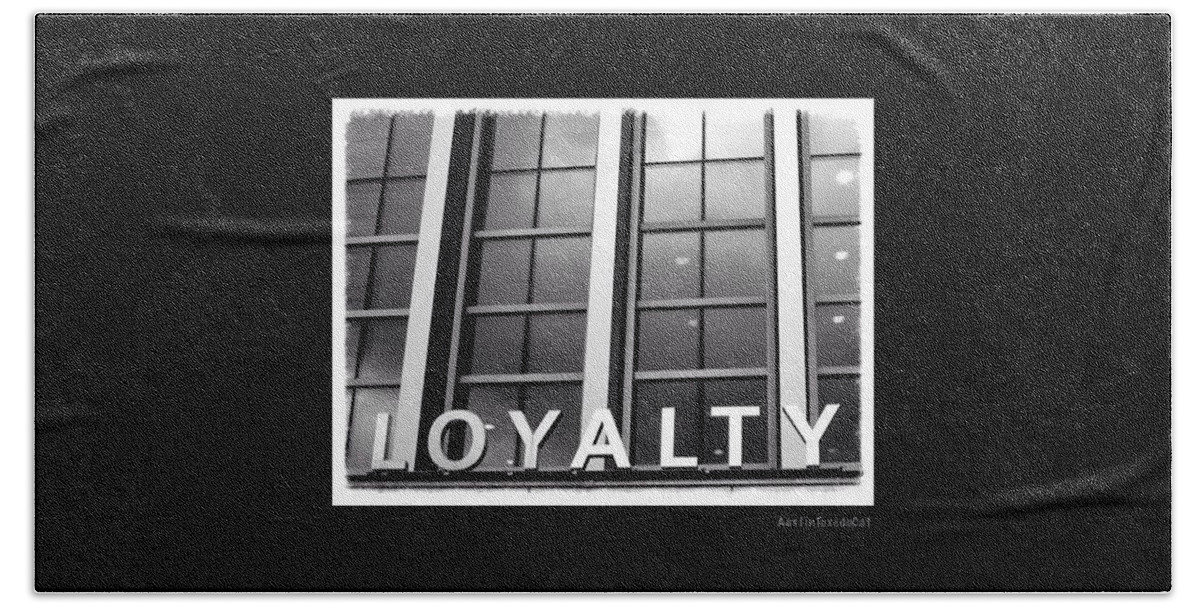 Bnw_zone Hand Towel featuring the photograph Yes, #loyalty. That Is Why I Own A Dog #1 by Austin Tuxedo Cat