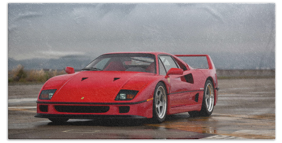 F12 Hand Towel featuring the photograph #Ferrari #F40 #Print #10 by ItzKirb Photography