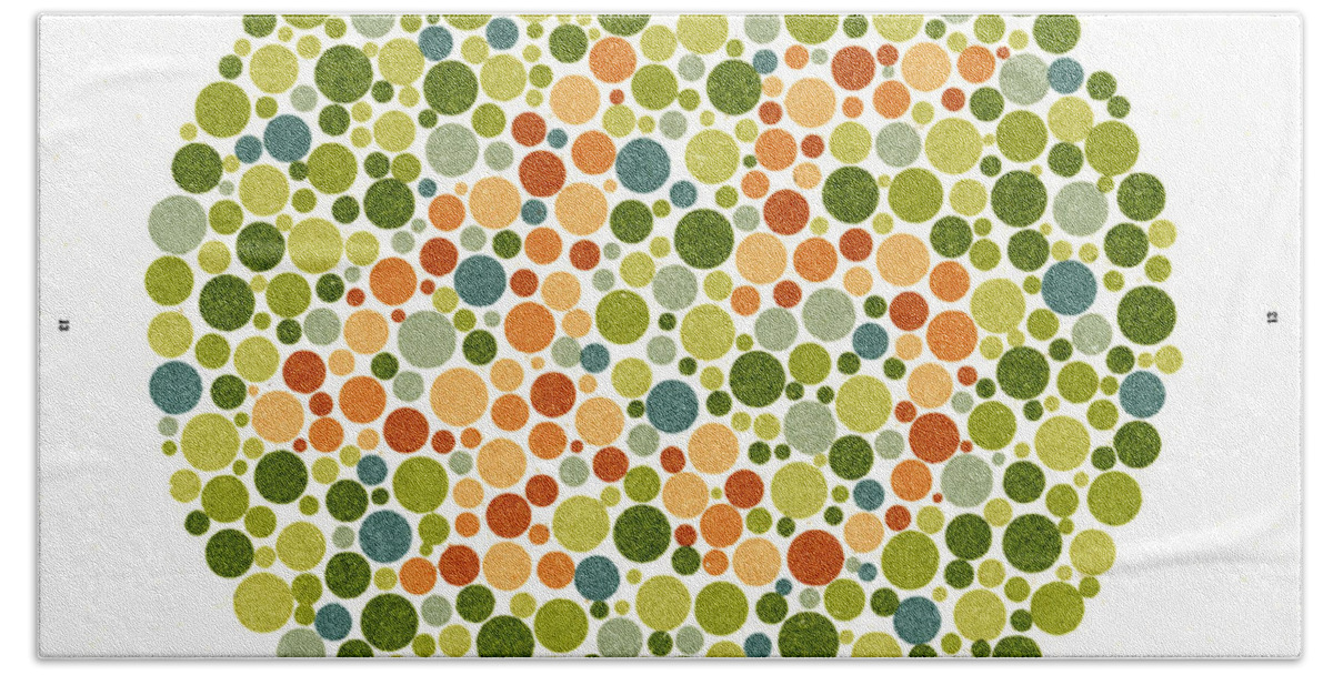 Color Bath Towel featuring the photograph Ishihara Color Blindness Test #10 by Wellcome Images