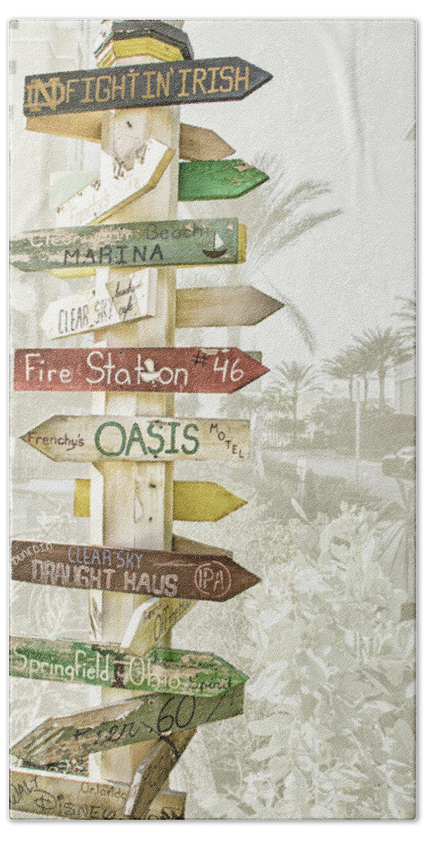 Sign Hand Towel featuring the photograph 10868 Which Way by Pamela Williams