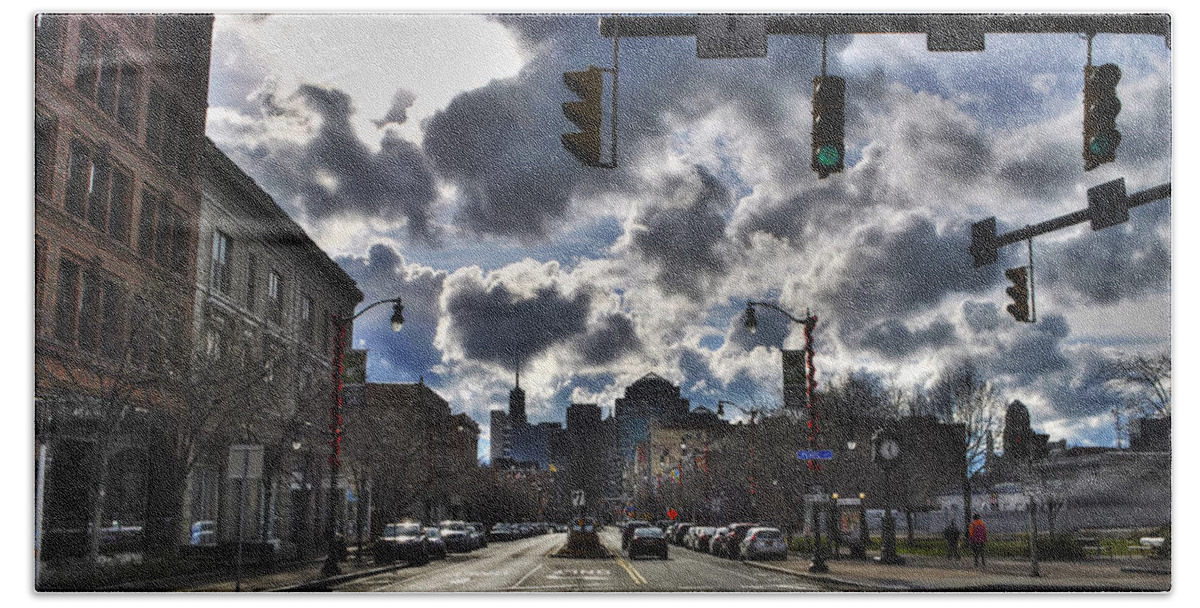 Buffalo Bath Towel featuring the photograph 10dec16 Pearl And Main Street by Michael Frank Jr