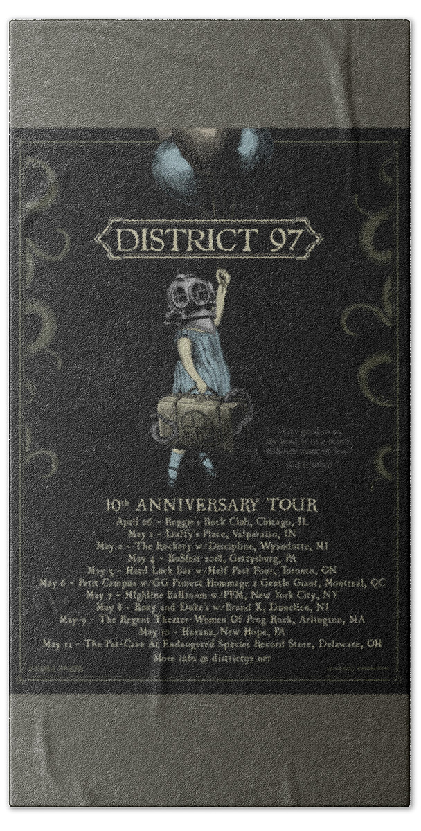  Hand Towel featuring the digital art 10th Anniversary Tour by District 97