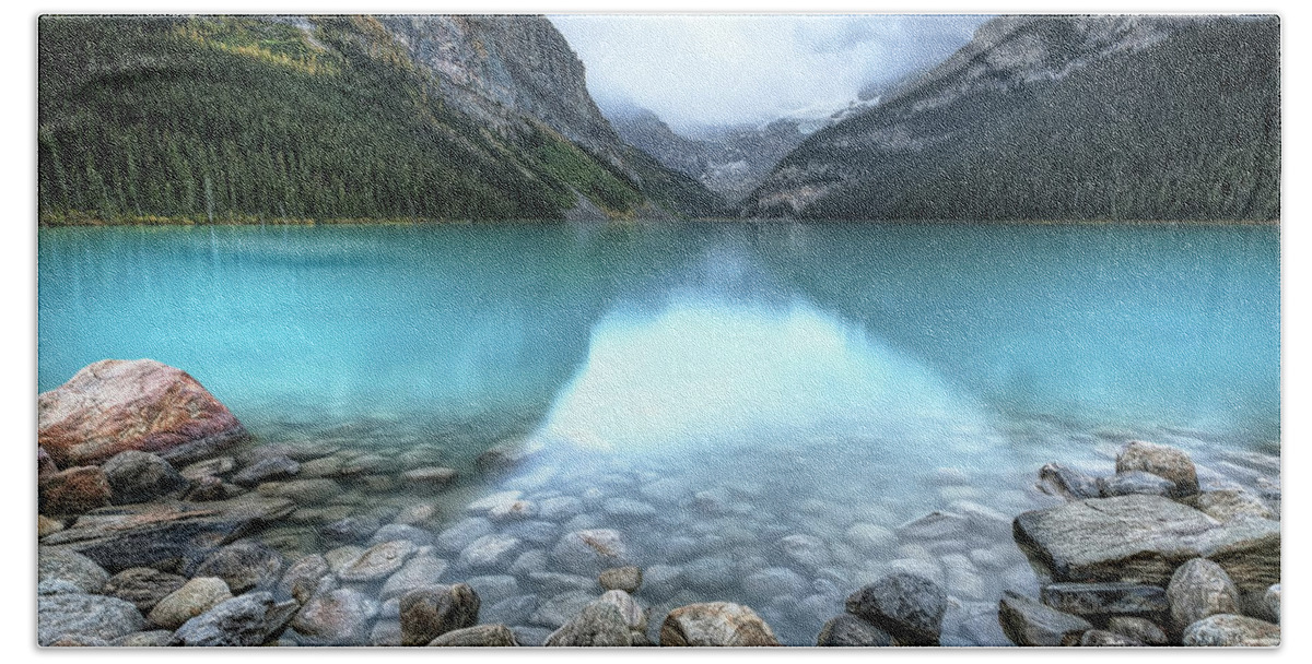 Lake Bath Towel featuring the photograph 1111 Lake Louise by Steve Sturgill