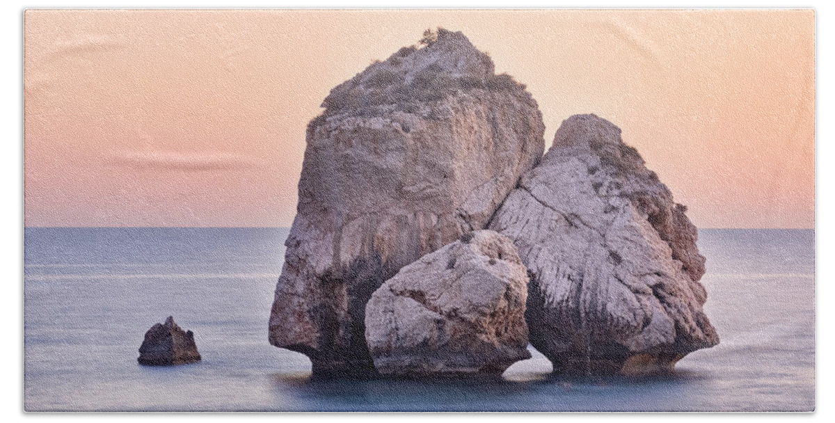 Petra Tou Romiou Bath Towel featuring the photograph Aphrodite's Rock - Cyprus #13 by Joana Kruse