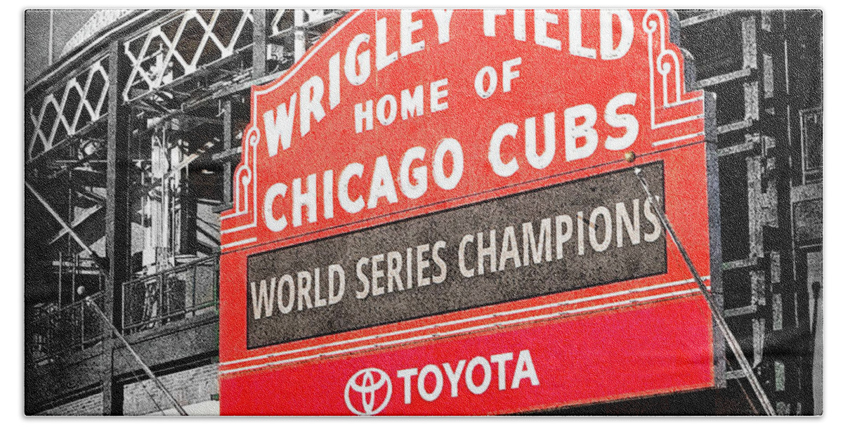 Chicago Bath Towel featuring the photograph 1313 Vintage World Champions BWR by Steve Sturgill