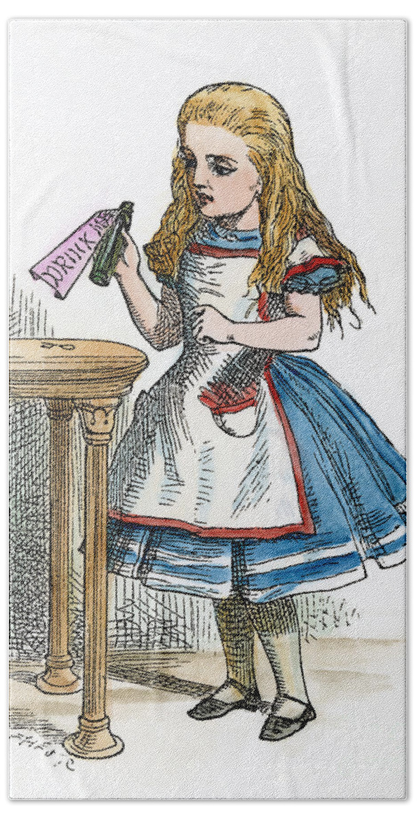 1865 Bath Towel featuring the painting Alice In Wonderland #15 by Granger