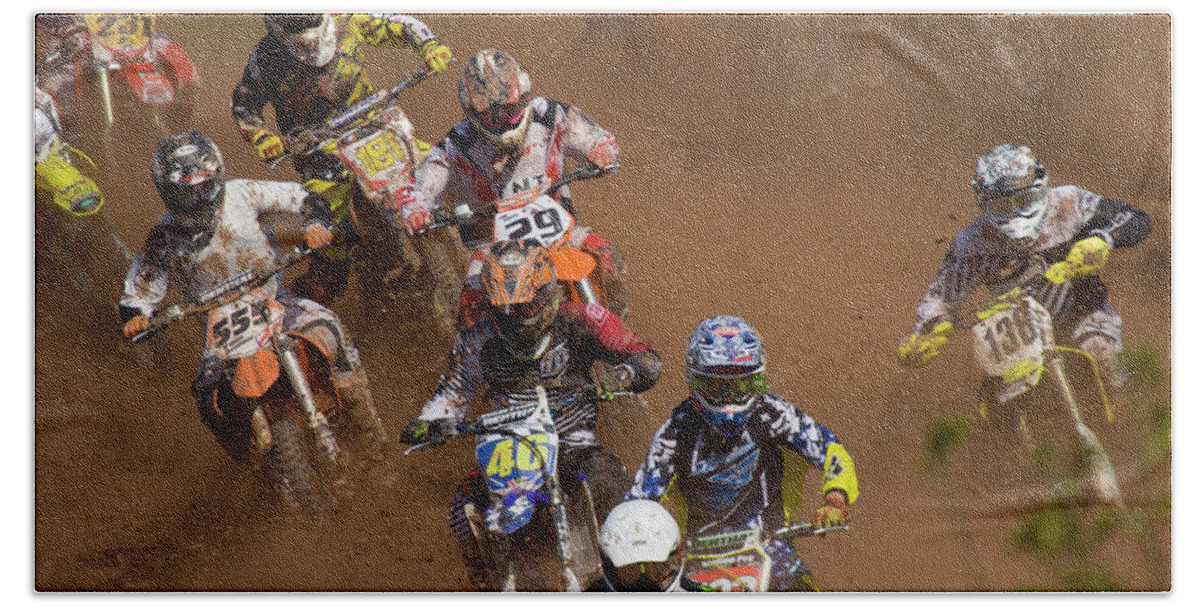 Bike Bath Towel featuring the photograph Motocross #15 by Ang El