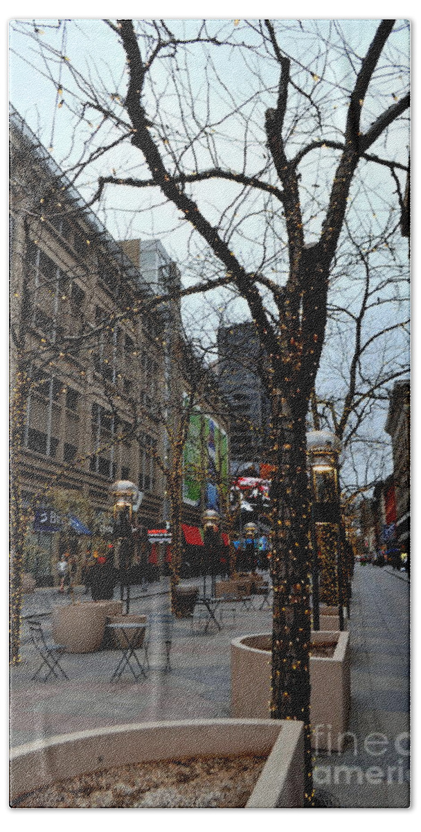 Denver Hand Towel featuring the photograph 16th Street Mall by Anjanette Douglas