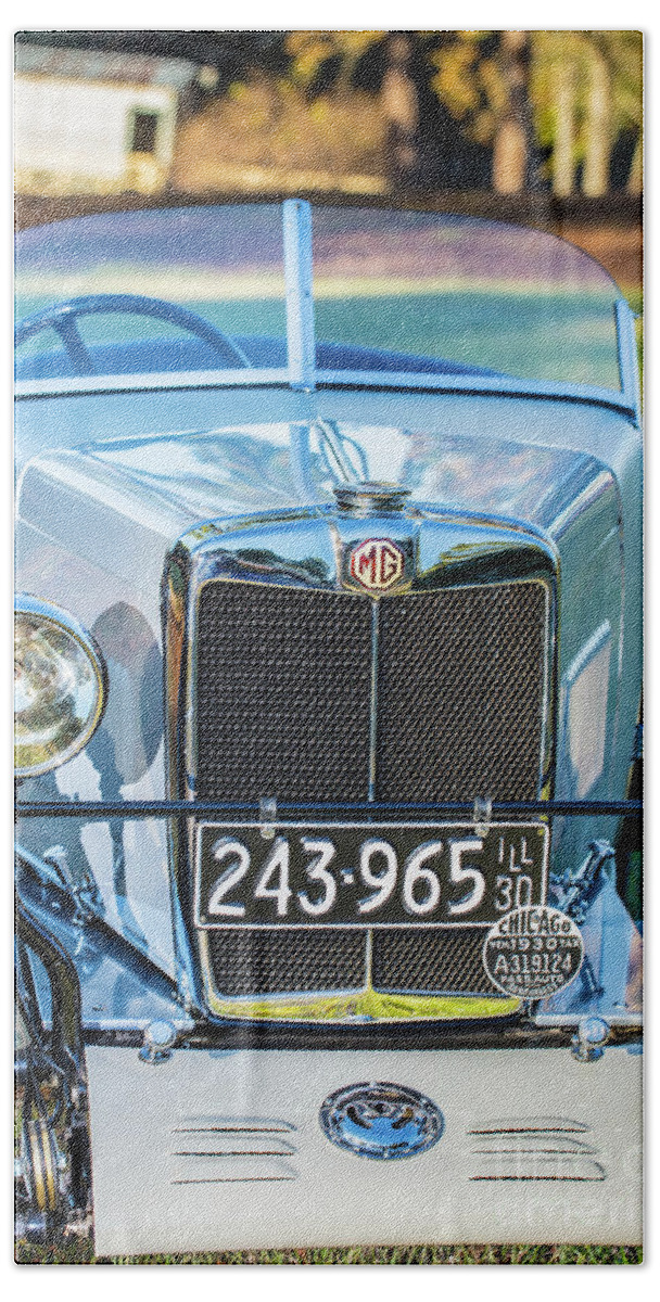 1930 Mg Bath Towel featuring the photograph 1743.037 1930 MG Grill #1743037 by M K Miller