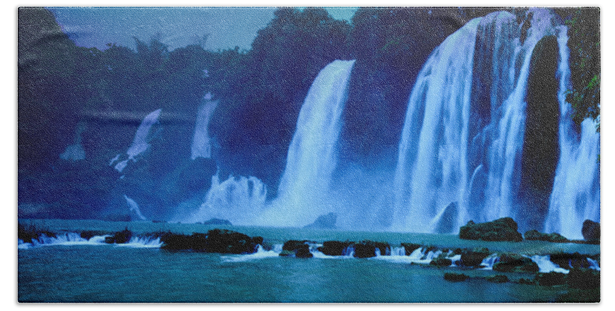 Forest Hand Towel featuring the photograph Waterfall #19 by MotHaiBaPhoto Prints