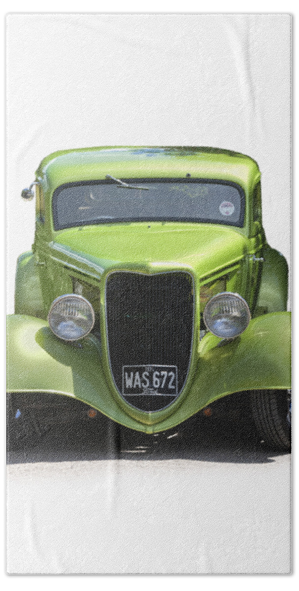 1934 Ford Hot Rod Hand Towel featuring the photograph 1934 Ford Street Hot Rod on a transparent background by Terri Waters