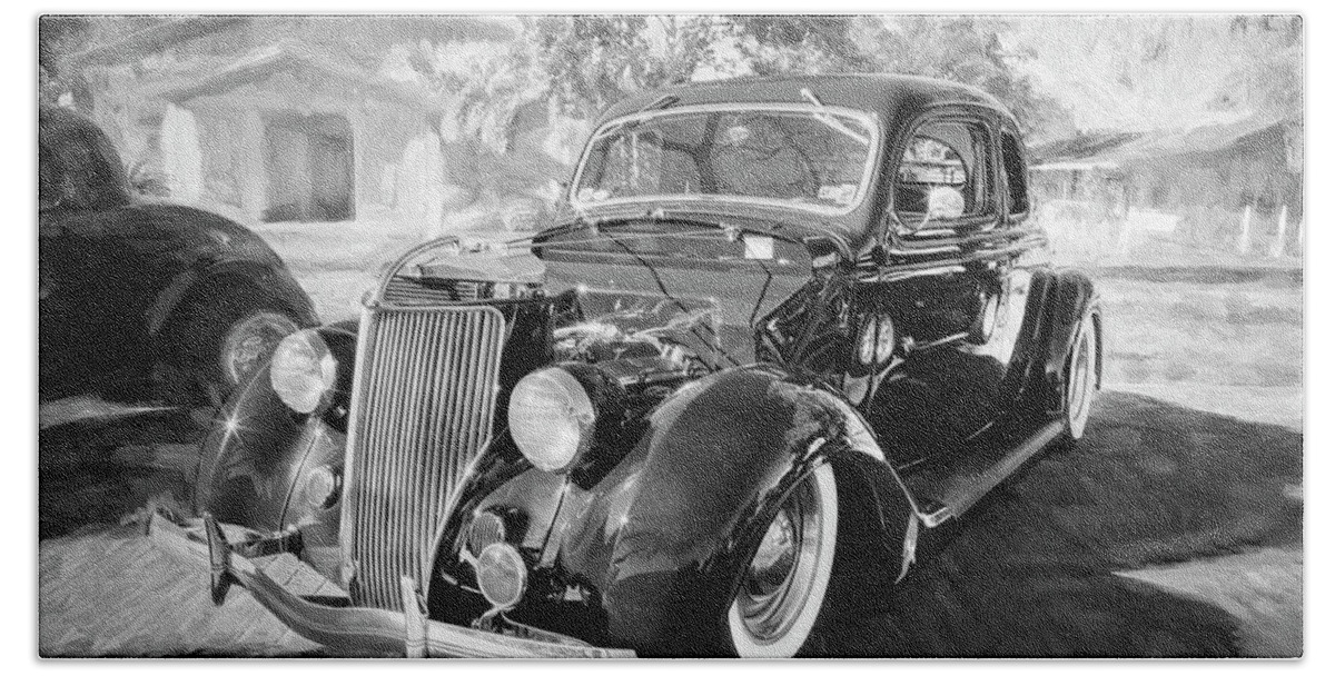 1936 Ford Bath Towel featuring the photograph 1936 Ford 5 Window Coupe 002 by Rich Franco
