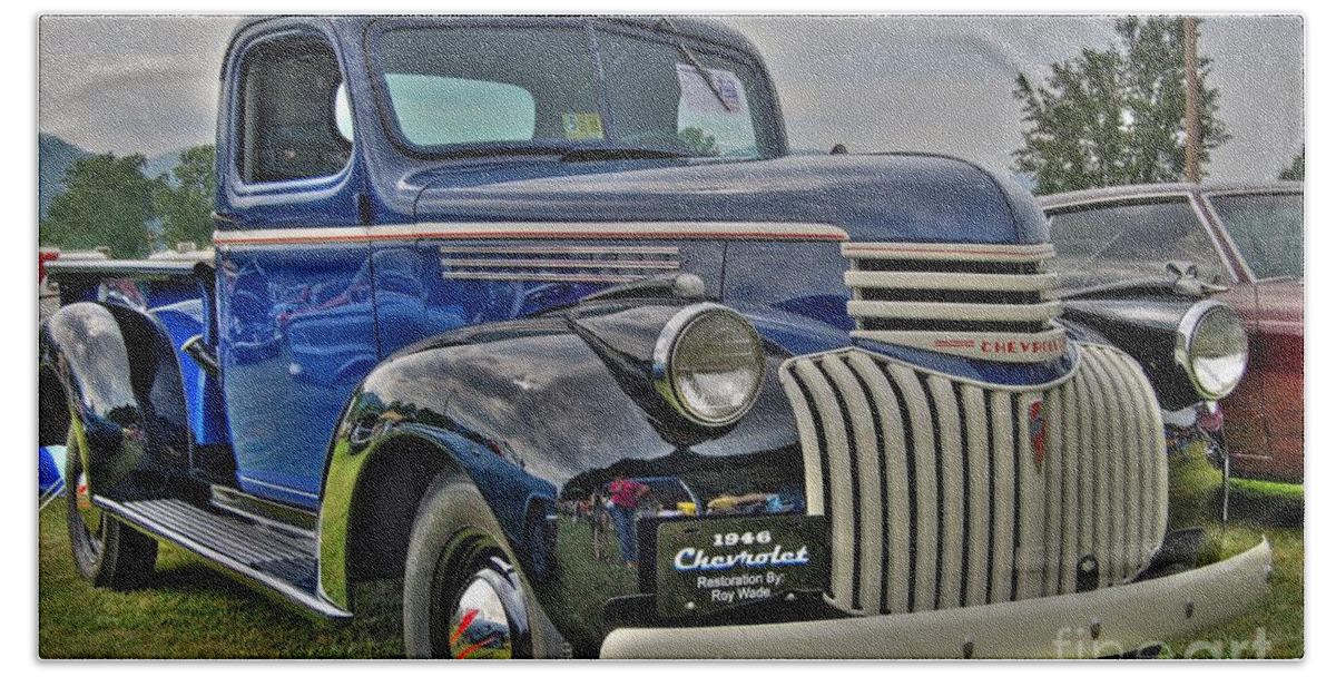 1946 Chevy Bath Sheet featuring the photograph 1946 Chevy by Todd Hostetter