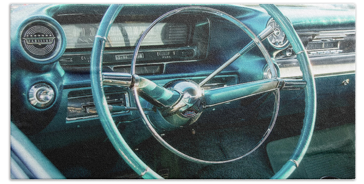 1950s Hand Towel featuring the photograph 1959 Cadillac Sedan Deville Series 62 Dashboard by Jon Woodhams