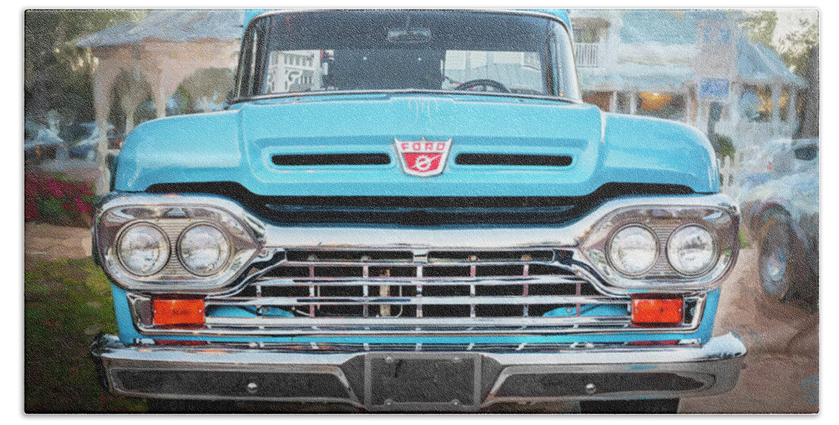 1960 Ford Bath Towel featuring the photograph 1960 Ford F100 Pick Up Truck by Rich Franco
