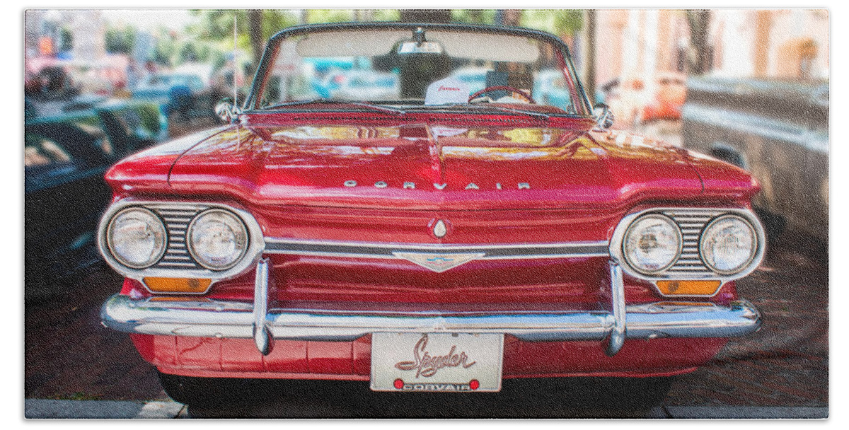 Corvair Bath Towel featuring the photograph 1964 Corvair Spyder by Lynne Jenkins