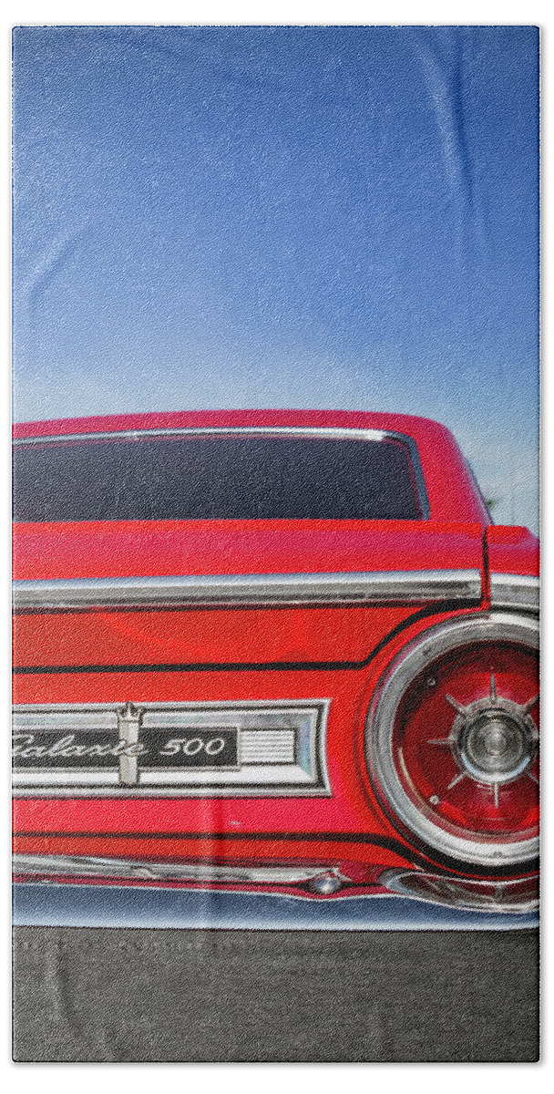 1964 Hand Towel featuring the photograph 1964 Ford Galaxie 500 Taillight and Emblem by Ron Pate