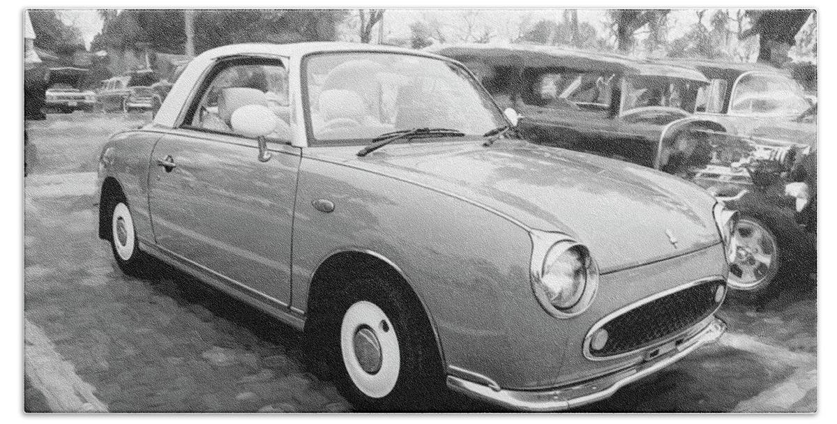Nissan Bath Towel featuring the photograph 1991 Nissan Figaro by Rich Franco